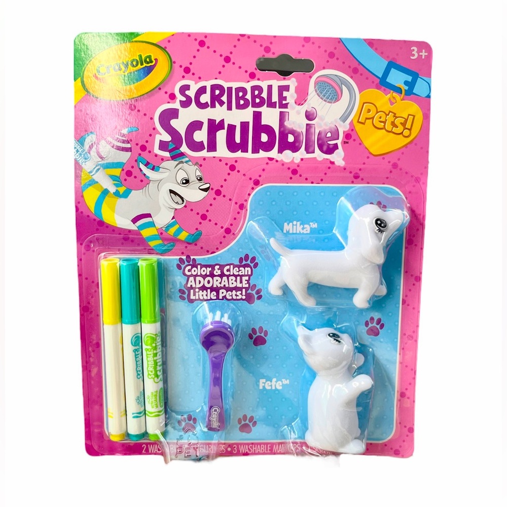 Crayola Scribble Scrubbie White Pets 2-Pack - Ages 3+ NWT